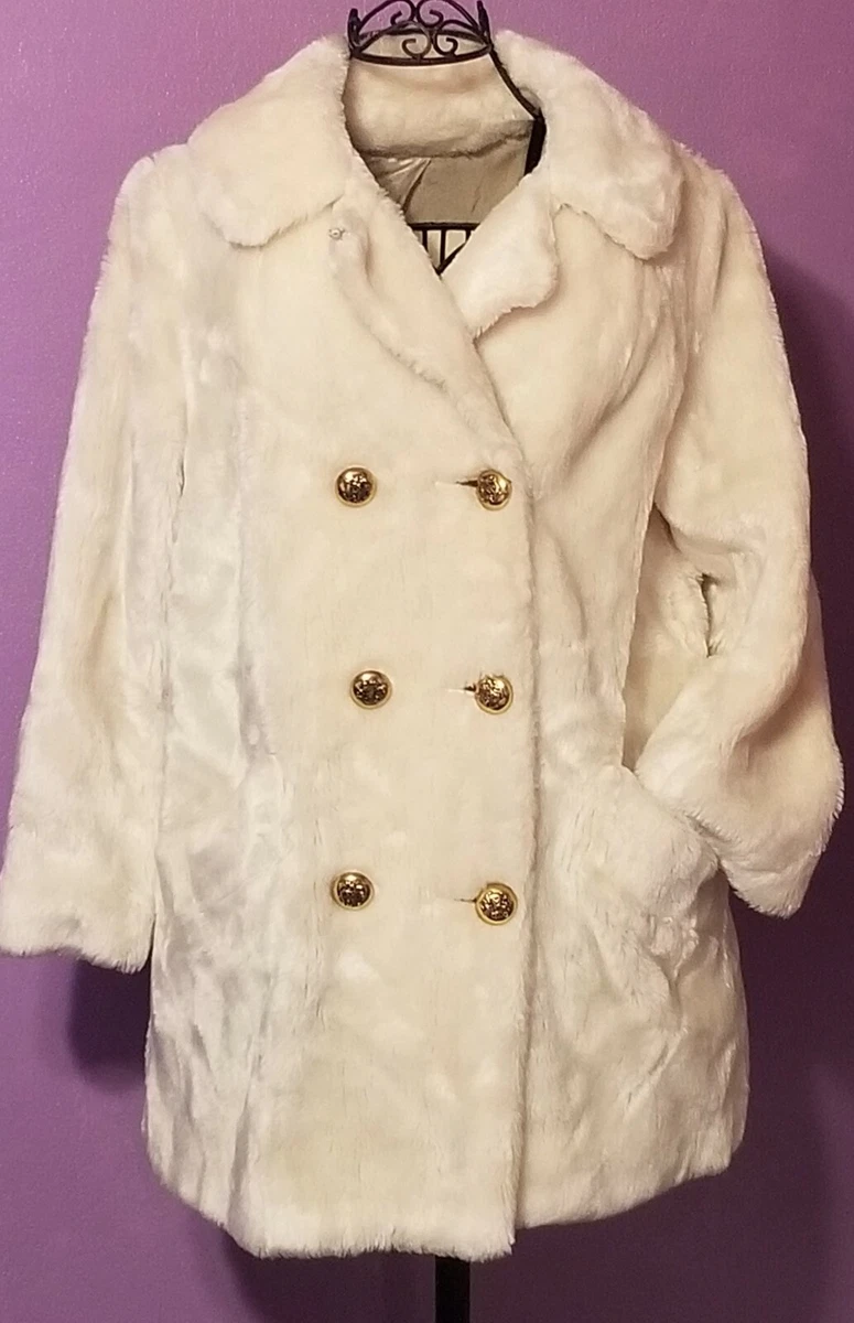 Off white faux fur coat sale