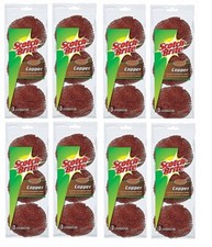 Scotch-Brite Scouring Pad, 3"L, Copper Coated, PK3-----lot of 8 ----V28
