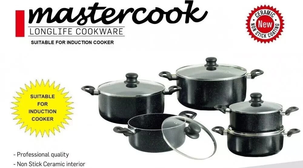 5-teiliges Kochgeschirr Kasserolle Suppentopf Antihaft Induktionskochfeld Set mit Glasdeckeln