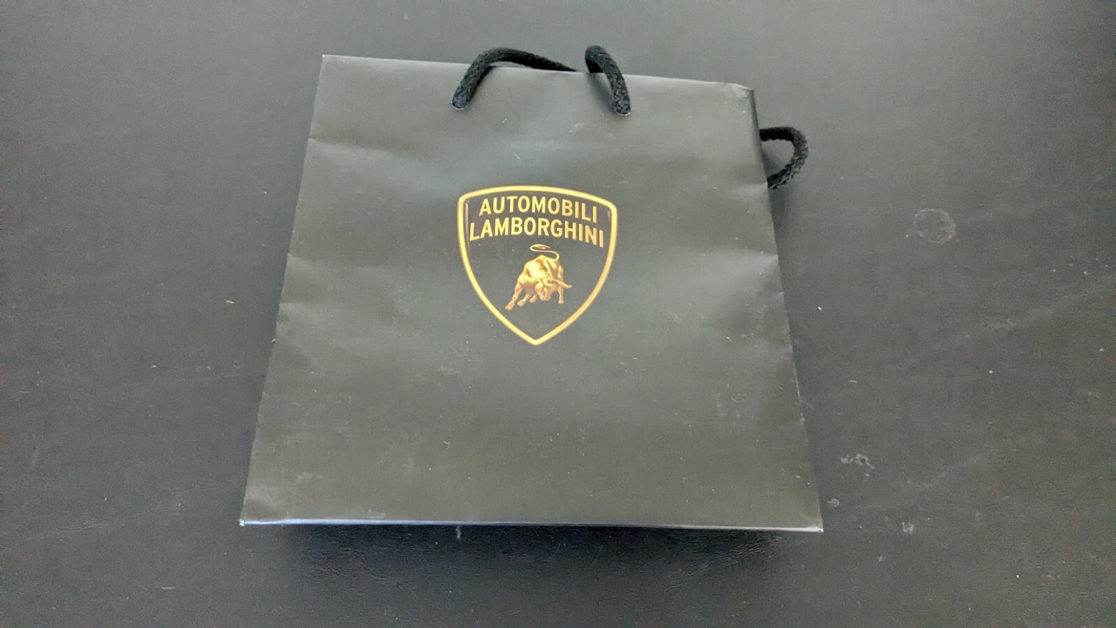 Lamborghini Black & Gold Paper Gift Shopping Bag 7" x 7.5" x 2" New