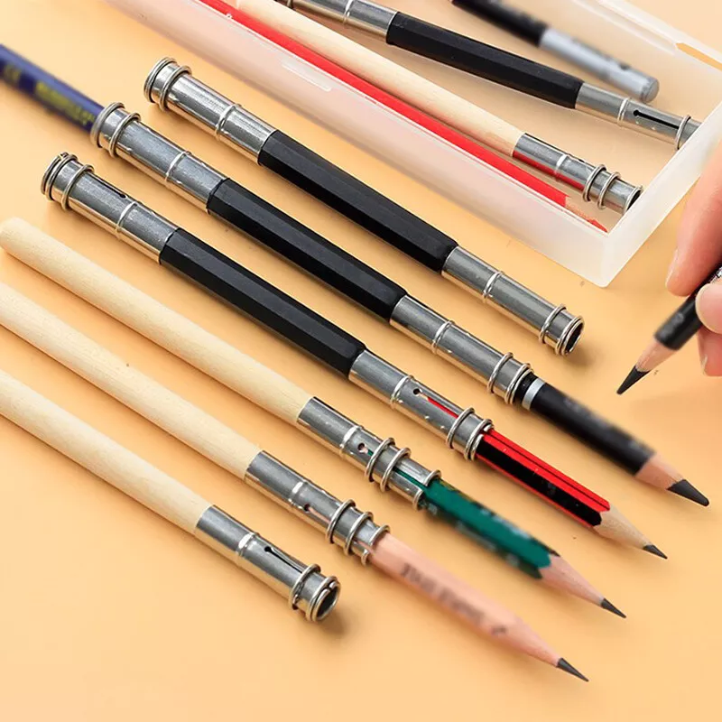 10 Pcs Adjustable Pencil Extender Holder Sketch School Office Art Write  Tool Pen