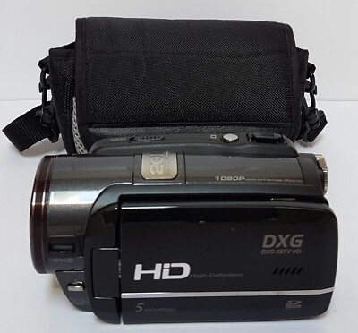 DXG-587V HD Camcorder Black UNTESTED W/ Case