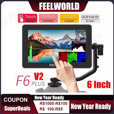 FEELWORLD F6 PLUS V2 6'' 3D 4K LUT Touch Screen DSLR Camera Field Monitor IPS FHD