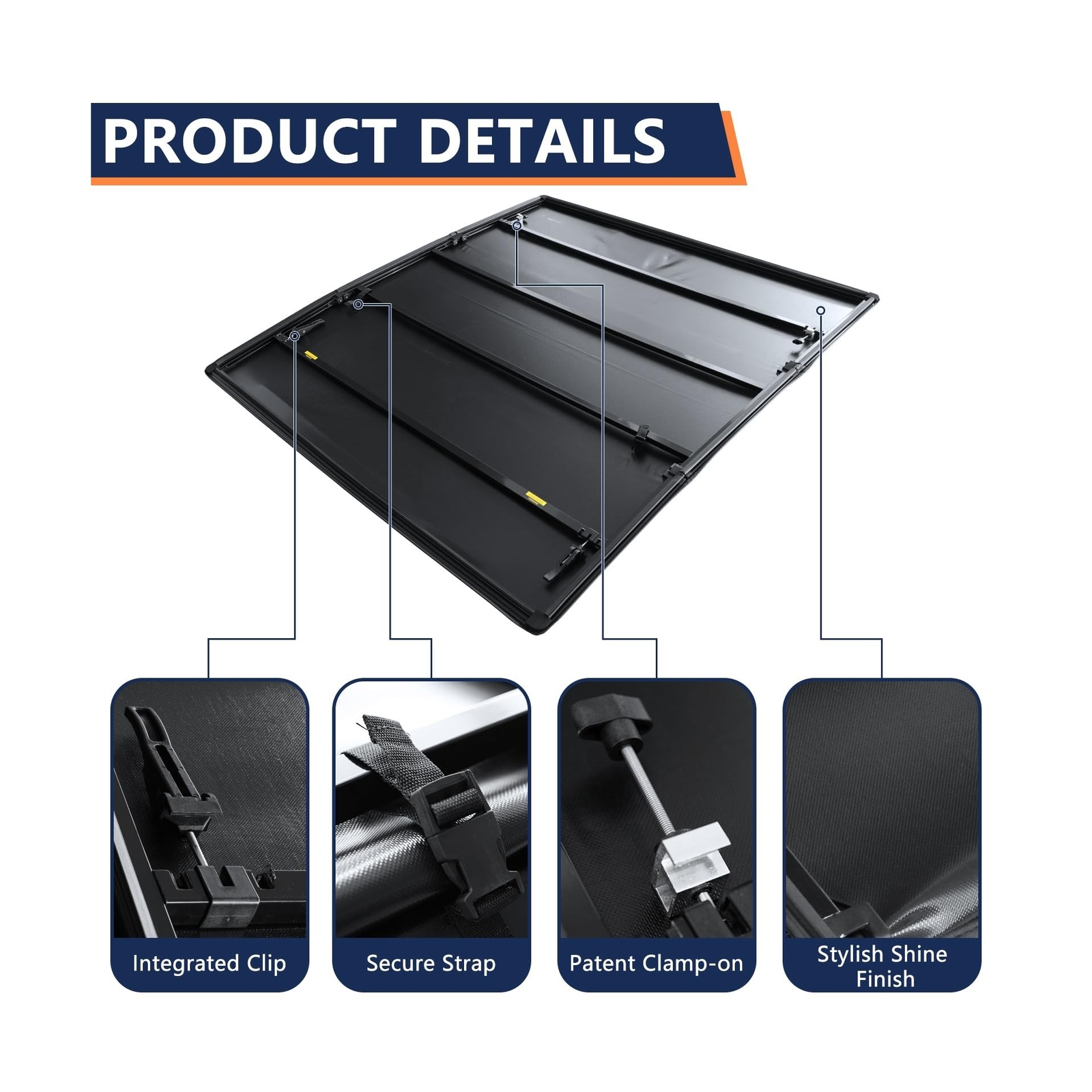 PENSUN 6.4Ft Soft Quad-Fold Truck Bed Tonneau Cover for 2002-2025 Dodge Ram 1...