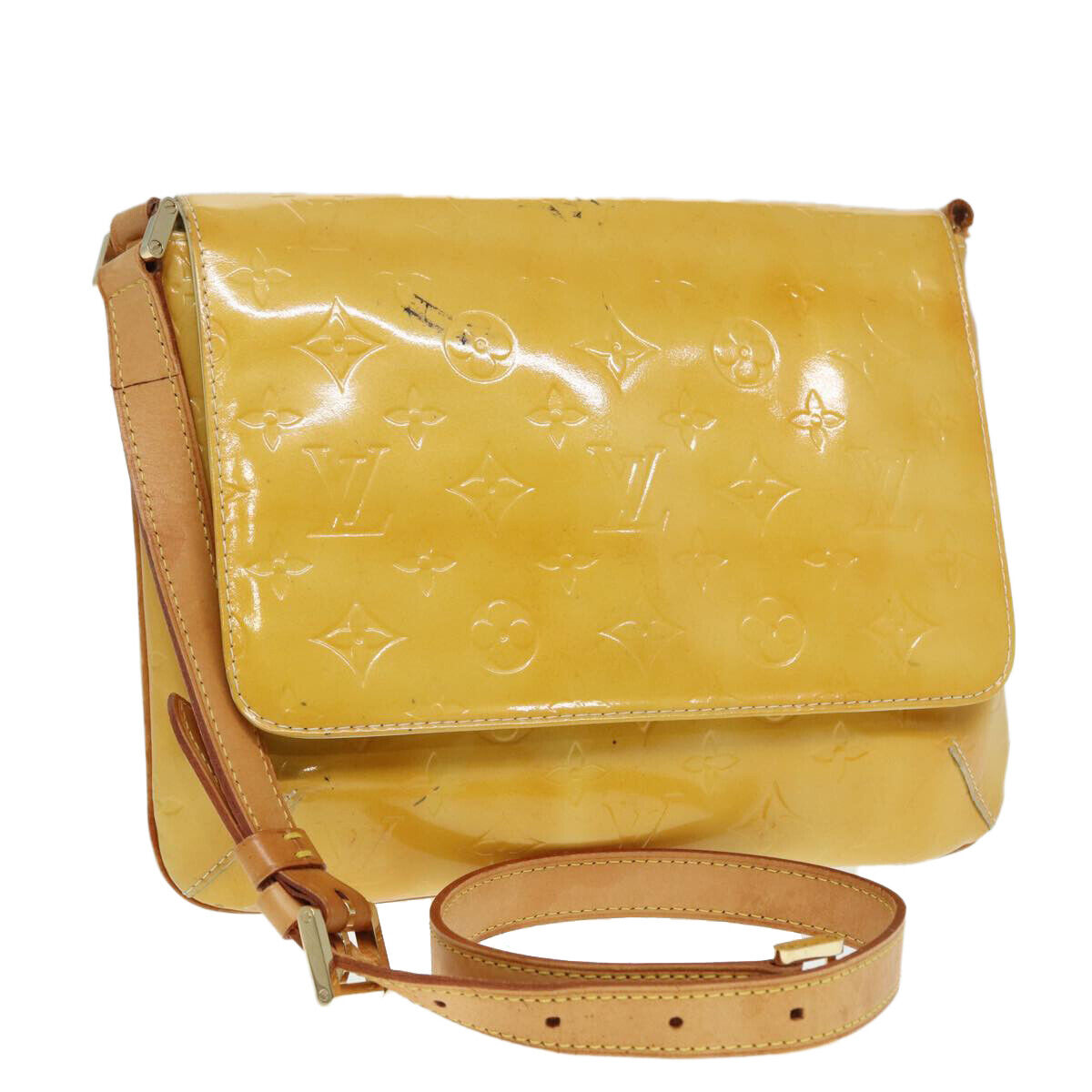 LOUIS VUITTON Monogram Vernis Thompson Street Bag Lime LOUIS VUITTON Monogram Vernis Thompson Street Bag Lime