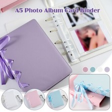 PU Leather A5 Binder Album Idol Card Kpop Photocard Holder with Bow Ribbon Decor