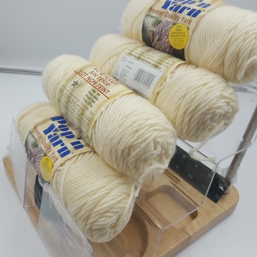 Lot 4 Skeins Vintage Pop'N Yarn Acrylic 4 Ply Worsted USA A3-122 Off White 3 oz - Picture 8 of 19