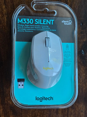  ️ Logitech M330 Silent Plus Wireless Mouse White NEW Sealed USB Nano Receiver