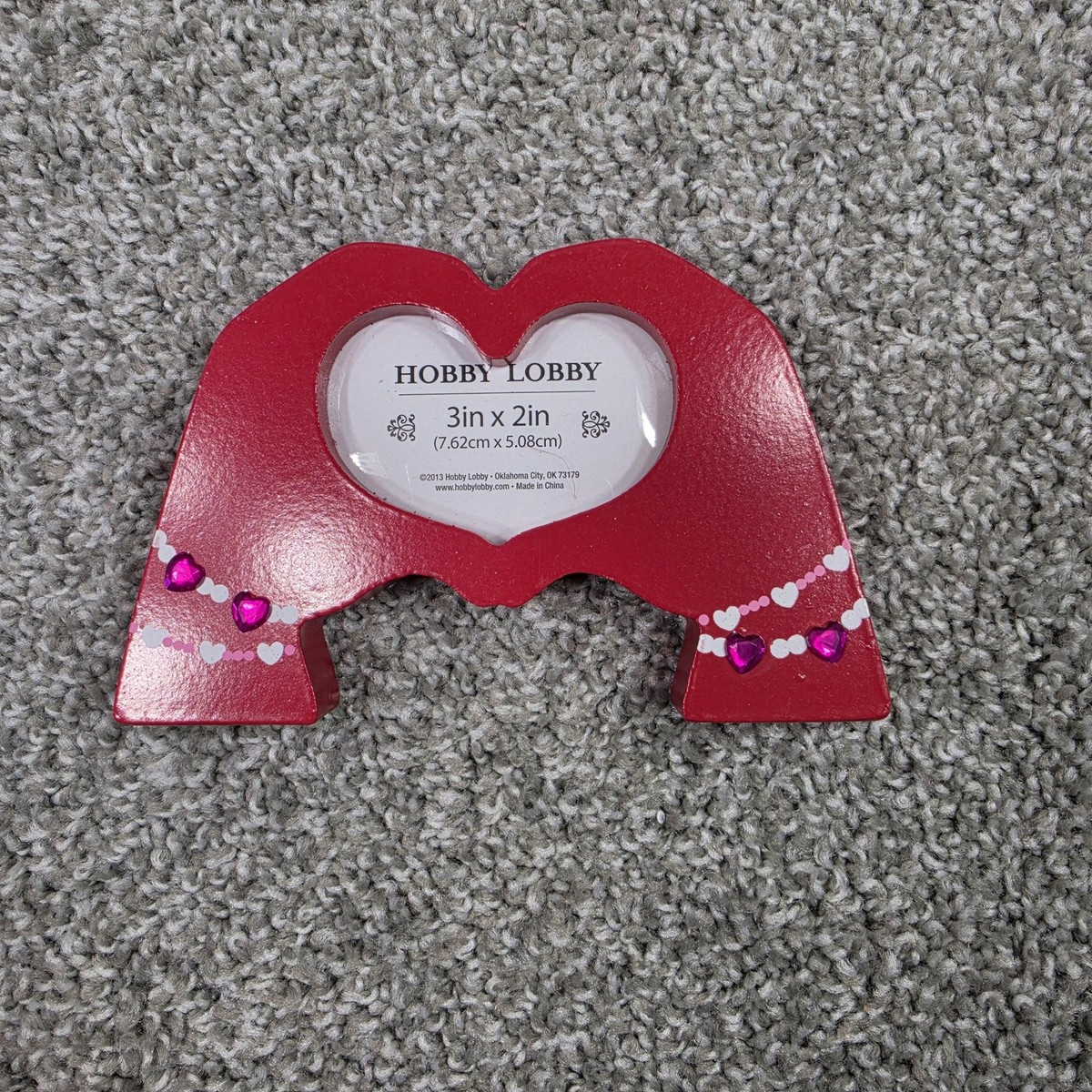 Hobby Lobby Valentine Heart Photo Frame 2x3 Red Gem Hearts