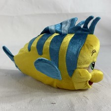 Disney Store Flounder Plush 10" Little Mermaid Fish Stuffed Animal Toy Genuine