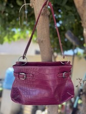 Tommy Hilfiger Burgundy Crocodile Embossed Sh...