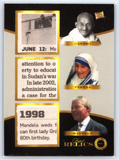 24 Pieces Of The Past Nelson Mandela Gandhi Mother Teresa Authentic Triple Relic