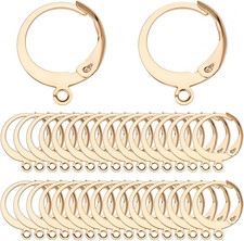 Leverback Earring Hooks 18K Gold Plated Stainless Steel Hoops Jewelry Making