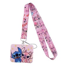 Stitch And Angel Lilo and Stitch Lanyard ID Badge Holder Keychain Neck Strap