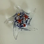 Vintage Art Glass Starfish Paperweight Multicolor Murano Style Glass
