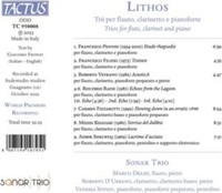 Sonar Trio - Lithos - Trios For Flute Clar - Cd - G4Z