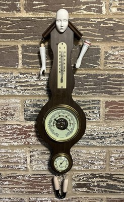 Jennifer Wallace Fields Original folk Art Found Object Barometer Weather Station