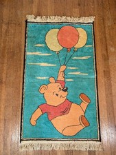 Vintage Winnie The Pooh Children's Rug Latch Hook Disney 34.5  X 21.5  Collect