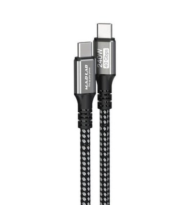 M A D LAB Thunderbolt 4 Cable Compatible ; 240W Fast Charging; 40Gbps Black