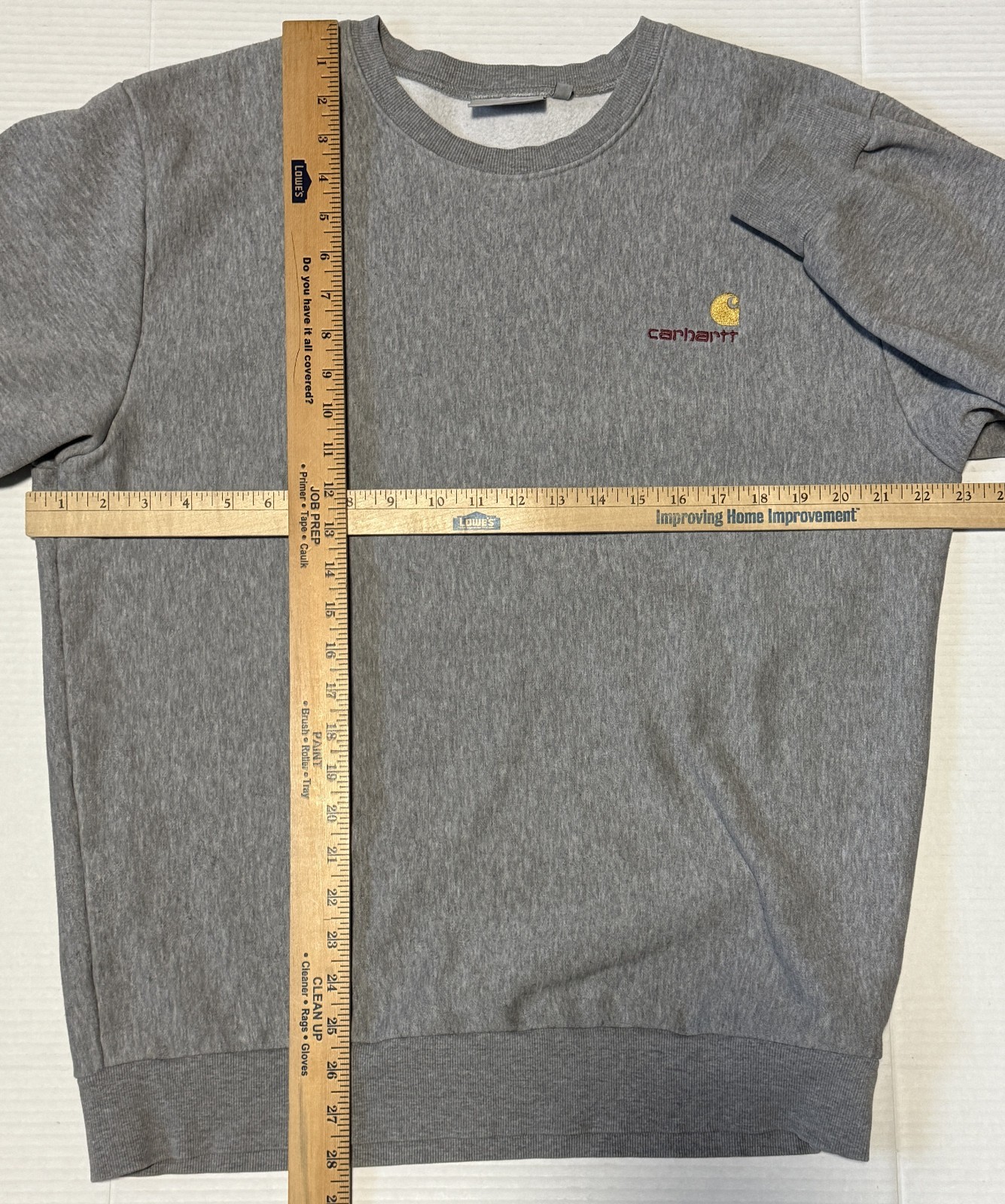 CARHARTT WIP Squad Sweat - Men's Crewneck Gray Logo Sweatshirt - Size Large thumbnail 3