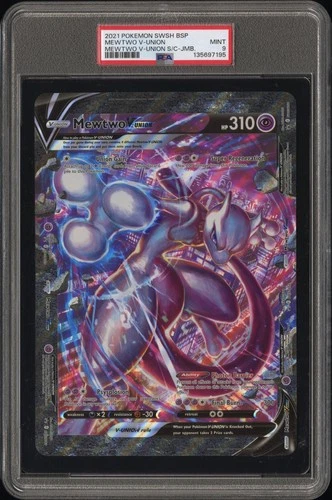 2021 POKEMON SWSH BLACK STAR JUMBO PROMO MEWTWO V-UNION PSA 9
