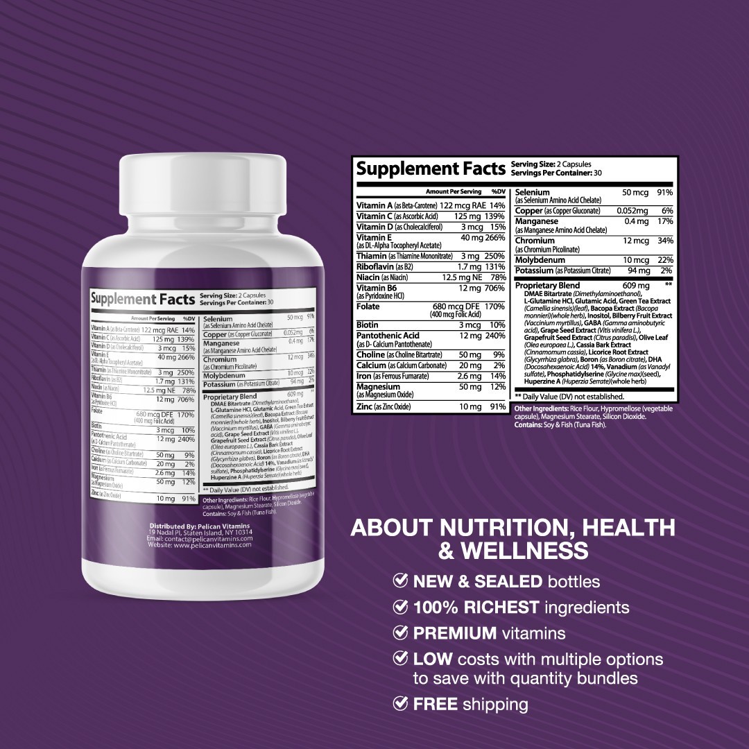 Presgera- Nootropic Supplement– Brain Health & Nerve Support- 1 Bottle