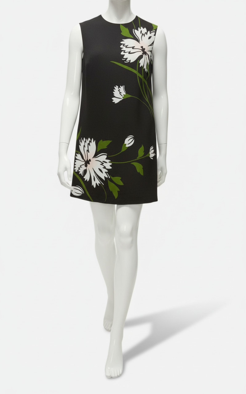 Veronica Beard Women's Black Cromwell Floral Mini Dress Size 6