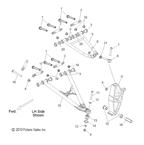 Polaris Control Arm, Upper, Left Side, Matte Black, Genuine OEM Part 1823582-458 - Picture 2 of 2