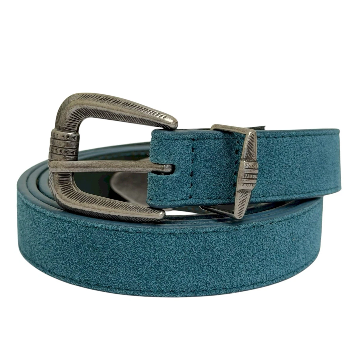 80s Vintage Stretch Waist Belt Women XS Blue Elastic Cinch Faux Suede PEARL 1989 il_fullxfull.6526334766_5nwi.jpg main image 2