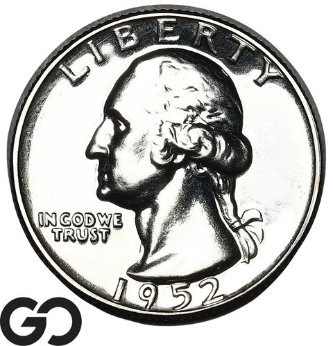 1952 Washington Quarter, PROOF, Blast White Superb Gem PR++