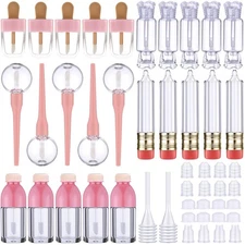 Empty Lip Gloss Tubes Tool Set 30 Pieces Pencil Ice Cream Candy Shaped