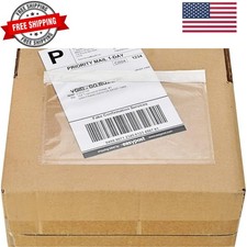 7.5" x 5.5" Clear Adhesive Top Loading Packing List/Shipping Label Envelopes ...