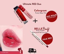 Viral Colorgram Red Bomb 17 + Belle Beauty True Red Lip Liner Combo Waterproof