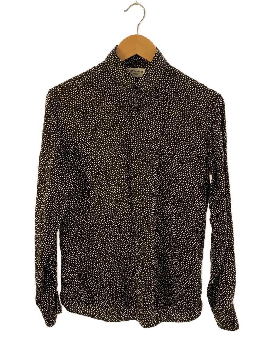Camicia manica lunga SAINT LAURENT seta nera a pois usata