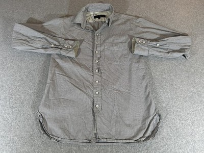 Rag Bone Shirt Mens Small Black White Check Button Long Sleeve Cotton USA Casual