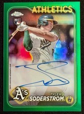 2024 Topps Chrome Tyler Soderstrom True Green Auto /99 Auto On Card A’s Star SSP
