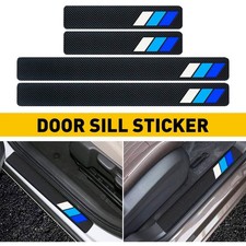 Car Door Plate Sill 4pcs For Toyota Scuff Carbon Cover Fiber Sticker Protector
