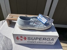 Superga 2750 Cotu Classic Sneakers Womens 8.5 Dusty Blue Canvas Italy NIB
