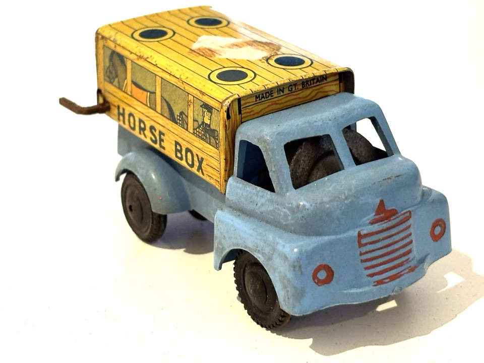 Очень РЕДКАЯ 1953 Wells Brimtoy Лошадь Коробка Грузовик Грузовик 1.43 жестяная пластина Bedford F2 - Изображение 3 из 4