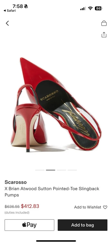 Scarosso x Brian Atwood Sutton slingback pumps 42/11 - Image 2 of 4