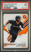 2024 Topps Pristine Corbin Carroll Orange Refractor /25 #280 PSA 9  SSP