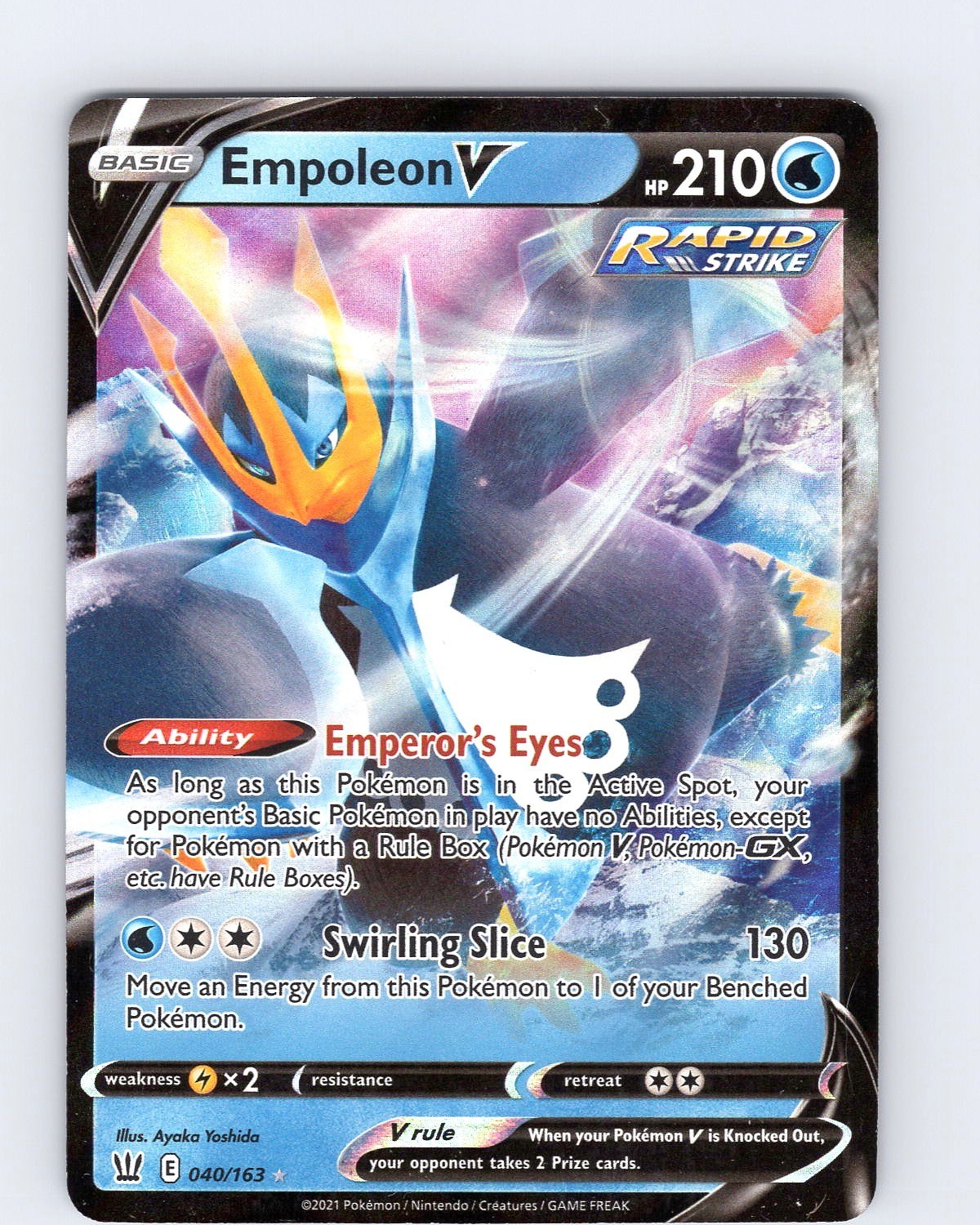 Pokemon TCG Empoleon V SWSH Battle Styles 040/163 Ultra Holo Rare Card NM