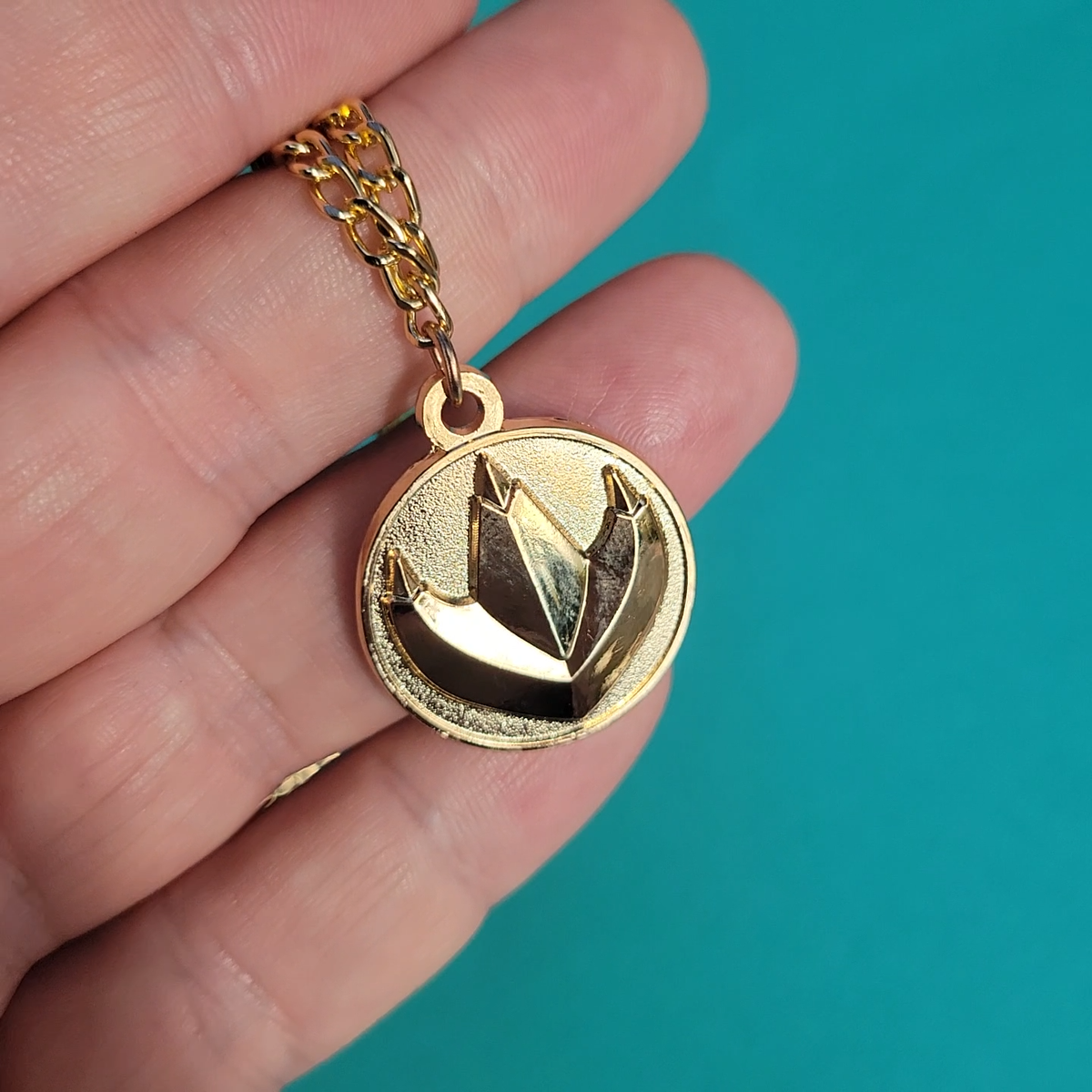 Green Power Coin Necklace Double-Sided Gold Legacy Ranger Morpher