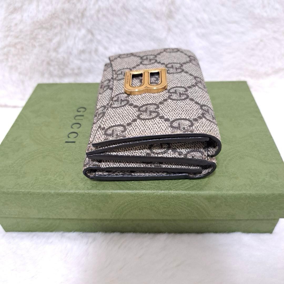 Gucci Balenciaga Tri Fold Wallet 7x9.5 cm Beige Gold PVC Rare The Hacker thumbnail 5