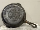 ANTIQUE GRISWOLD LARGE BLOCK #5 CAST IRON SKILLET 724C SITS FLAT VERY NICE (18D)