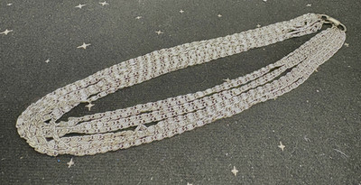 Vintage Sarah Coventry Silvery Cascade Necklace Multi Strand Eloxal Aluminum 15''