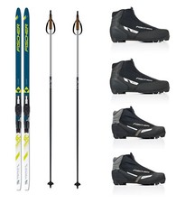 Fischer Langlaufski-Set klassisch SUMMIT CROWN EF + Bindung + Schuhe + Stöcke