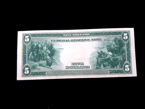 HIGH GRADE CH/CU FULLY EMBOSSED -1914 $5 BLUE SEAL FRN VIRGINIA DISTRICT - #7 - Picture 7 of 7