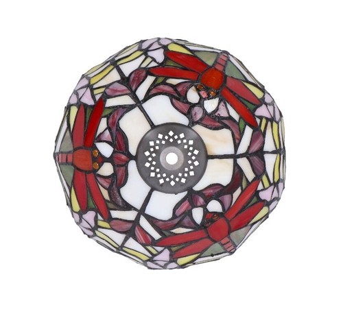 Vetro lavorato in stile libellula colorata rossa per lampade lampadari 20 cm - Foto 3 di 4