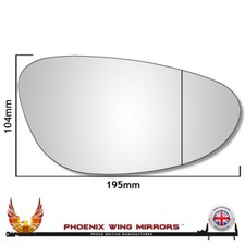 Right Hand Driver Side Porsche Boxter 986 1996-2004 Wide Angle Wing Mirror Glass